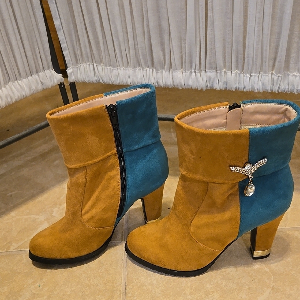 Stylish Two-Tone Ankle Boots